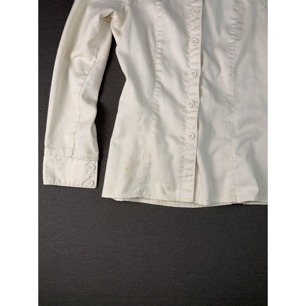 Vintage 70s CECI California Juniors Ivory Button Up Top Bird Embroidery Size M - Picture 5 of 8